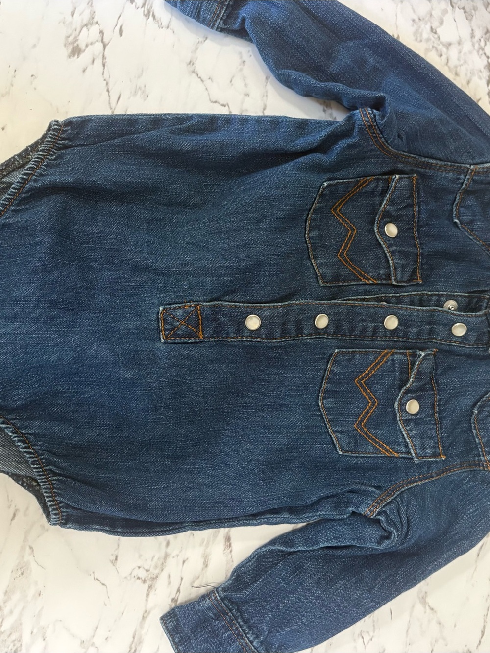 Vintage Baby Wrangler Denim Blue Jean Overall Shirt